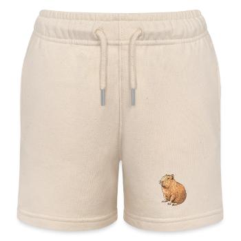 Kapibara Zeichnung in Braunton - Kinder Organic Joggingshorts Mini Bolter von Stanley/Stella - Natur - Vorne