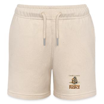 Lets find a cure for stupid people Monkey Punch - Kids Organic Sweat Shorts by Stanley/Stella - soft Ecru - Front