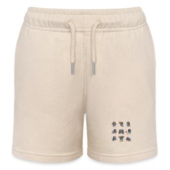 Suesser Mops Football Spieler Touchdown - Kinder Organic Joggingshorts Mini Bolter von Stanley/Stella - Natur - Vorne