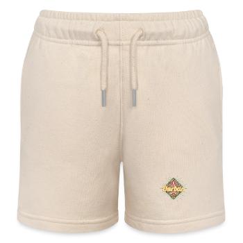 Durban South Africa Leopard Vintage Africa Souvenir - Kids Organic Sweat Shorts by Stanley/Stella - soft Ecru - Front
