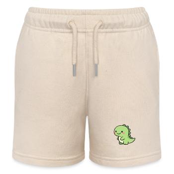 Little Dino Green - Kids Organic Sweat Shorts by Stanley/Stella - soft Ecru - Front