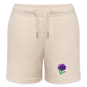 Drôle de petits enfants Kawaii fleurs, mignons - Short de jogging enfant bio Stanley/Stella - écru doux - Devant