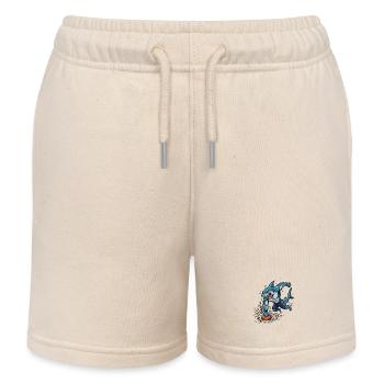 Fußball Hai Cartoon Sportlicher Angriff - Kinder Organic Joggingshorts Mini Bolter von Stanley/Stella - Natur - Vorne