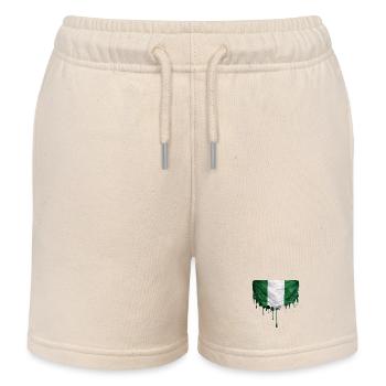 Nigerian flag in colorful paint application - Kids Organic Sweat Shorts by Stanley/Stella - soft Ecru - Front