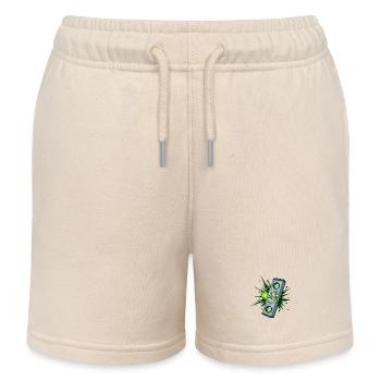 Grinsende Wasserwaage – Cartoon-Tool - Kinder Organic Joggingshorts Mini Bolter von Stanley/Stella - Natur - Vorne
