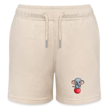 Éléphant avec balle - Short de jogging enfant bio Stanley/Stella - écru doux - Devant