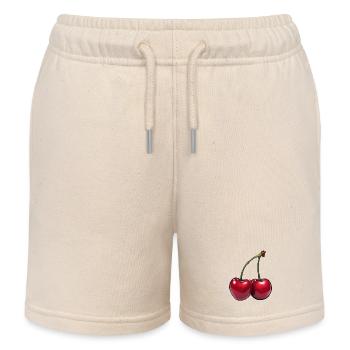 Cherries - Kids Organic Sweat Shorts by Stanley/Stella - soft Ecru - Front