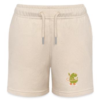 Hula Hup Hiller Hullern Hüller Hoop Dino T Rex - Kids Organic Sweat Shorts by Stanley/Stella - soft Ecru - Front