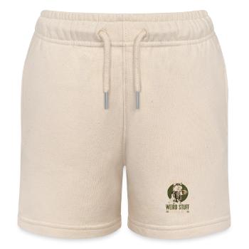 Raccoon Kaffee Spruch – Weird Stuff - Kinder Organic Joggingshorts Mini Bolter von Stanley/Stella - Natur - Vorne