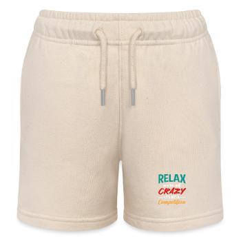 Relax Crazy Competition Colorful Typography Art - Kinder Organic Joggingshorts Mini Bolter von Stanley/Stella - Natur - Vorne