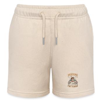 Print Designer Morning Is Not My Time Print Expert - Kids Organic Sweat Shorts by Stanley/Stella - soft Ecru - Front