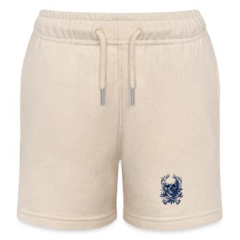 Floraler Totenschädel – Dunkle Schönheit - Kinder Organic Joggingshorts Mini Bolter von Stanley/Stella - Natur - Vorne