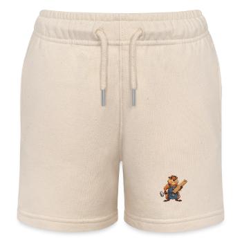 Ouvrier du bâtiment castor avec lattes en bois - Short de jogging enfant bio Stanley/Stella - écru doux - Devant