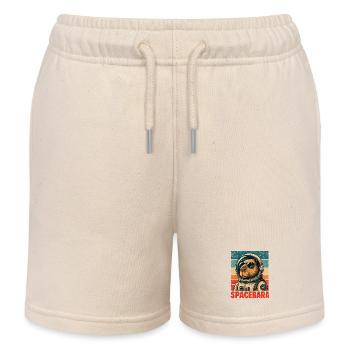  Spacebara Capybara Astronaut Weltraum Retro - Kinder Organic Joggingshorts Mini Bolter von Stanley/Stella - Natur - Vorne