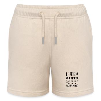 Hurra Ich bin ein Schulkind Einschulung - Kinder Organic Joggingshorts Mini Bolter von Stanley/Stella - Natur - Vorne