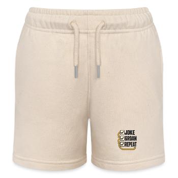 Checklist Joke Groan Repeat - Kids Organic Sweat Shorts by Stanley/Stella - soft Ecru - Front