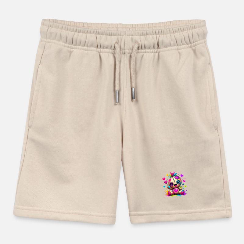 Jouet en peluche patchwork avec des cœurs néon Short de jogging enfant bio Stanley/Stella