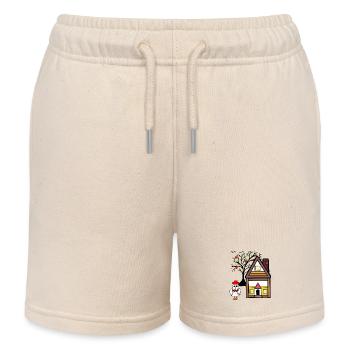 Lustiges Huhn Haus Apfelbaum Garten - Kinder Organic Joggingshorts Mini Bolter von Stanley/Stella - Natur - Vorne