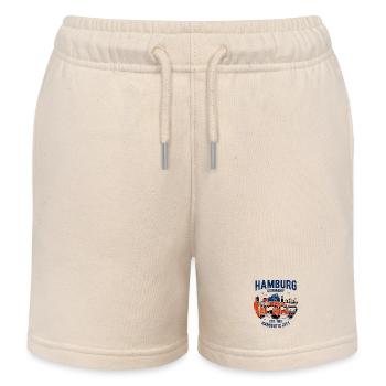 Hamburg Port Skyline Color Block - Kids Organic Sweat Shorts by Stanley/Stella - soft Ecru - Front