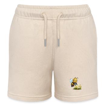 bee honey beekeeper honeycomb flowers meadow insect - Kids Organic Sweat Shorts by Stanley/Stella - soft Ecru - Front