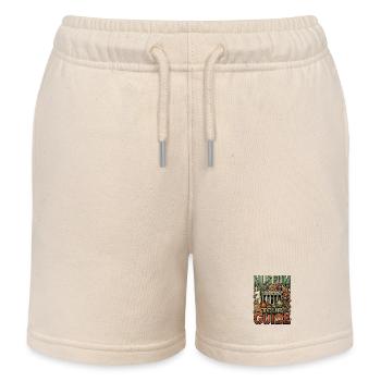 Museum Tour Guide - Kids Organic Sweat Shorts by Stanley/Stella - soft Ecru - Front