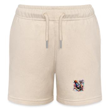Panda Slam Dunk Neon - Short de jogging enfant bio Stanley/Stella - écru doux - Devant