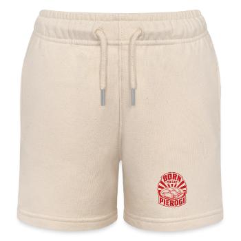 Geboren, um Pierogi zu essen - Kinder Organic Joggingshorts Mini Bolter von Stanley/Stella - Natur - Vorne
