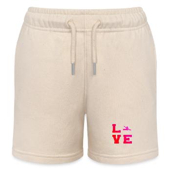 Idée cadeau pour un pagayeur avec un kayak en eaux vives - Short de jogging enfant bio Stanley/Stella - écru doux - Devant