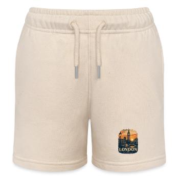 London at Sunset Vintage Skyline - Kinder Organic Joggingshorts Mini Bolter von Stanley/Stella - Natur - Vorne