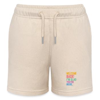 Willkommen zurück! Ich bin froh, dass du hier bist - Kinder Organic Joggingshorts Mini Bolter von Stanley/Stella - Natur - Vorne