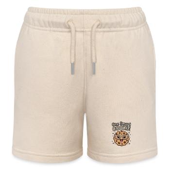 One Smart Cookie - Smart Cookie with Glasses - Kids Organic Sweat Shorts by Stanley/Stella - soft Ecru - Front