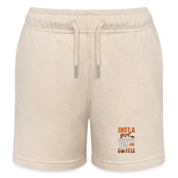 Einfach ein Mädchen, das Ratten und Kaffee liebt - Kinder Organic Joggingshorts Mini Bolter von Stanley/Stella - Natur - Vorne