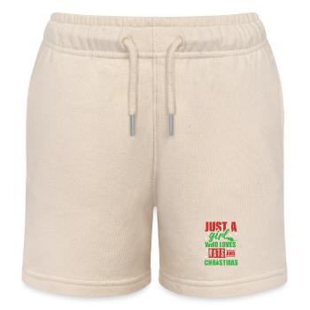 Just a girl who loves rats and Christmas li - Kids Organic Sweat Shorts by Stanley/Stella - soft Ecru - Front