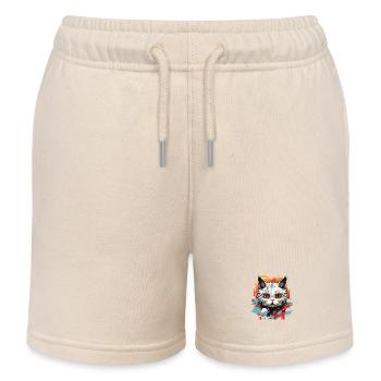 Japanische Katze - Kinder Organic Joggingshorts Mini Bolter von Stanley/Stella - Natur - Vorne