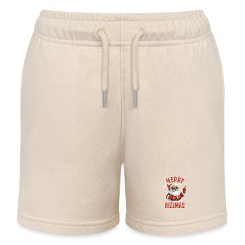 Merry Rizzmas Funny Santa Christmas Gift - Kids Organic Sweat Shorts by Stanley/Stella - soft Ecru - Front