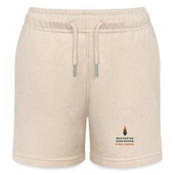 Mein Garten. Meine Regeln. Meine Zwerge. - Kinder Organic Joggingshorts Mini Bolter von Stanley/Stella - Natur - Vorne
