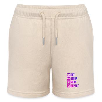 Drum Playing: Gift Idea for a Drum Fan - Kids Organic Sweat Shorts by Stanley/Stella - soft Ecru - Front