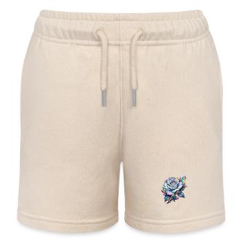 Cristal de rose arc-en-ciel holographique - Short de jogging enfant bio Stanley/Stella - écru doux - Devant