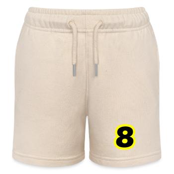 8 Number Symbol - Kids Organic Sweat Shorts by Stanley/Stella - soft Ecru - Front