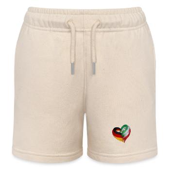 Heart of Germany and Italy - Kids Organic Sweat Shorts by Stanley/Stella - soft Ecru - Front