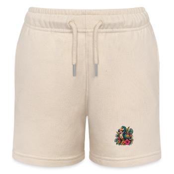 Colorful Parrot Tropical Magic - Kids Organic Sweat Shorts by Stanley/Stella - soft Ecru - Front