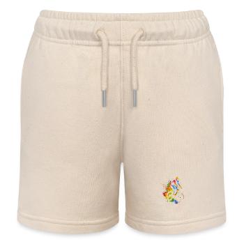 90s Mountain Bike Cyclist - Kids Organic Sweat Shorts by Stanley/Stella - soft Ecru - Front