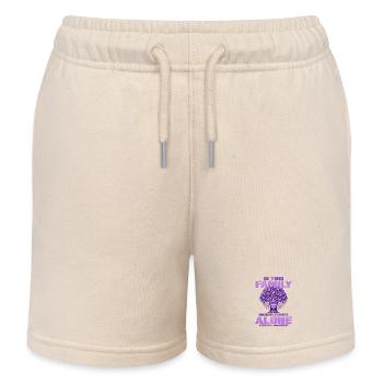 No One Fights Alone – Dementia Education - Kids Organic Sweat Shorts by Stanley/Stella - soft Ecru - Front