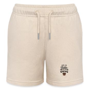 Life is better with mine - Kids Organic Sweat Shorts by Stanley/Stella - soft Ecru - Front
