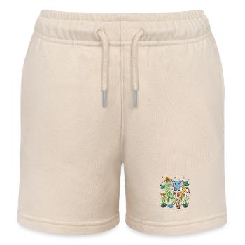 I Is For Iguana Zoo Party Jungle Zoo Birthday - Kids Organic Sweat Shorts by Stanley/Stella - soft Ecru - Front