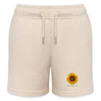 Infinite Summer Sunflower - Kids Organic Sweat Shorts by Stanley/Stella - soft Ecru - Front