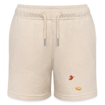 Hotdog springt ins Brötchen – Hotdog zum 4. Juli - Kinder Organic Joggingshorts Mini Bolter von Stanley/Stella - Natur - Vorne