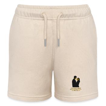 Étreinte du sourire de la douce épouse - Short de jogging enfant bio Stanley/Stella - écru doux - Devant