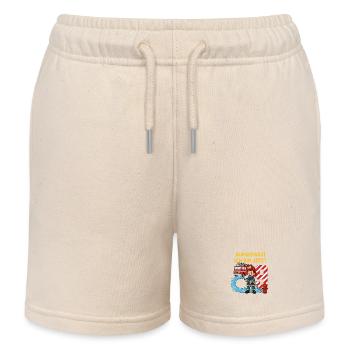 Aufgepasst Ich Bin Jetzt 9 Feuerwehr Geburtstag - Kinder Organic Joggingshorts Mini Bolter von Stanley/Stella - Natur - Vorne