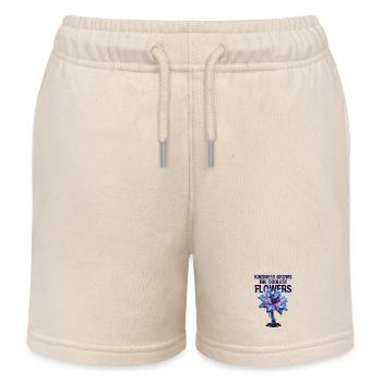 Kindness makes the coolest flowers grow - Kids Organic Sweat Shorts by Stanley/Stella - soft Ecru - Front